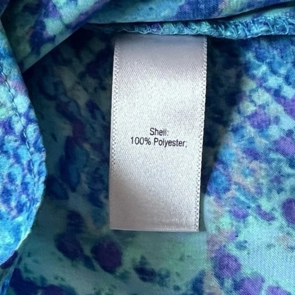 Jennifer Lopez Snake Print Dolman Sleeve Top Blue Green Flowy Women’s Size L - Picture 11 of 14